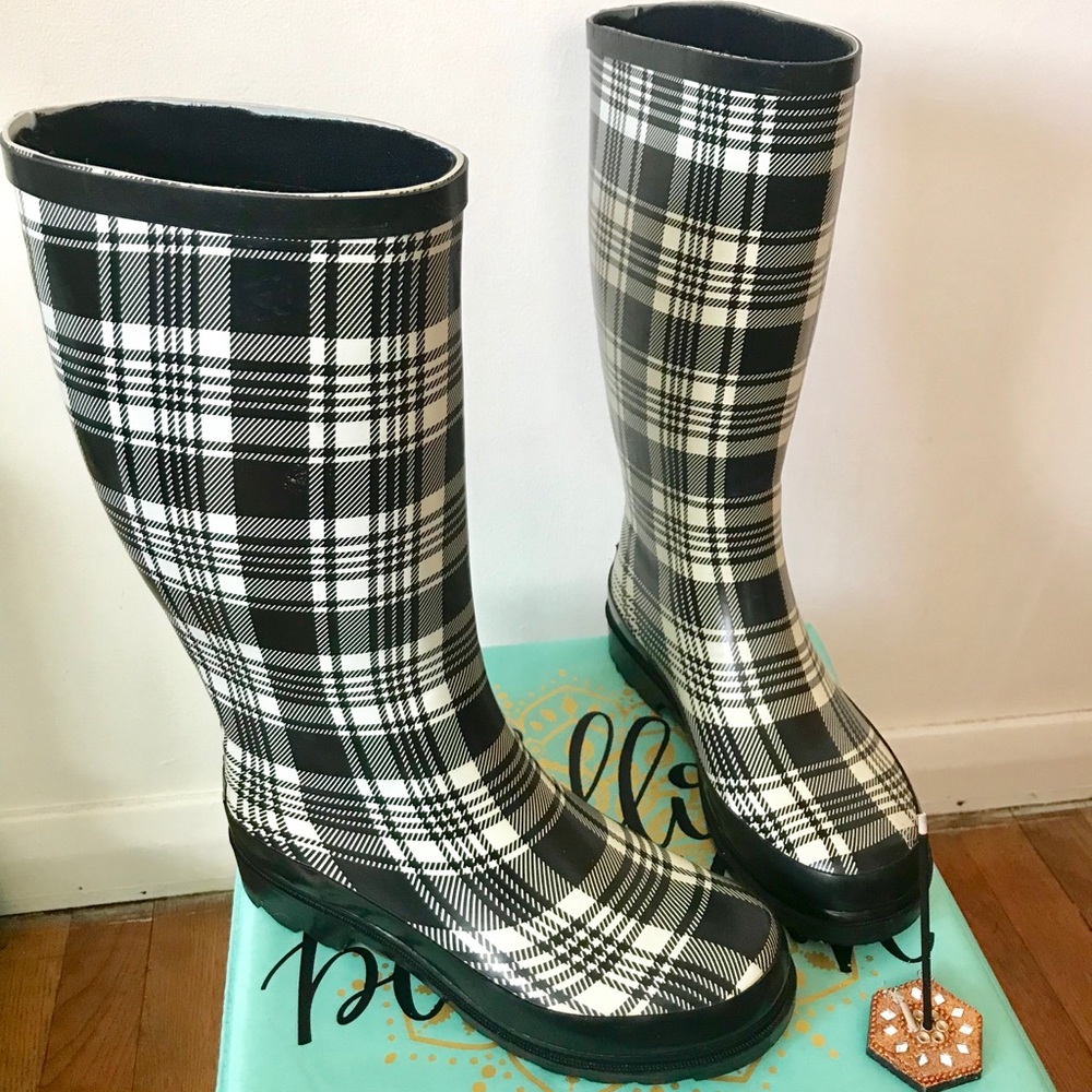 Plaid Rain Boots